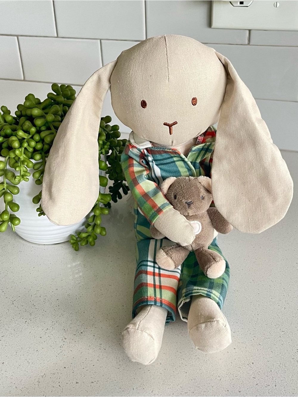 Hearth & Hand with Magnolia Plush Pajama Pal Bunny w/ Teddy Bear